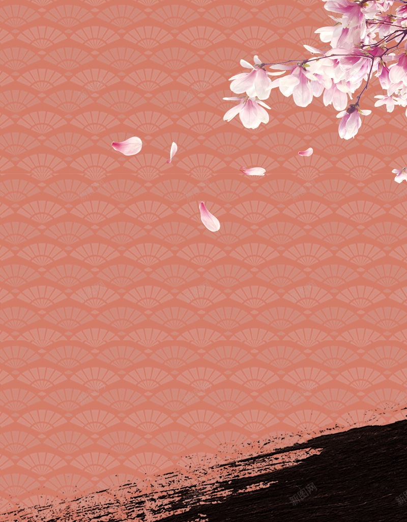 红色纹理印花樱花PSD分层H5背景psd设计背景_88icon https://88icon.com H5 PSD分层 印花 文艺 樱花 水墨 红色 纹理 背景素材 花瓣