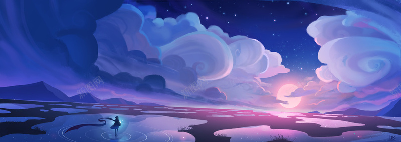 唯美童话背景jpg设计背景_88icon https://88icon.com 卡通 唯美 天空 手绘 海报banner 童话 童趣