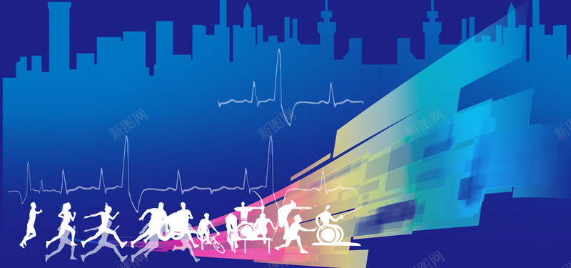 跳动的人激情蓝色户外运动banner海报psd设计背景_88icon https://88icon.com banner 剪影 喝彩 城市 奔跑 户外 扁平 活动 海报 激情 狂欢 背 脉搏 蓝色 跳动 运动
