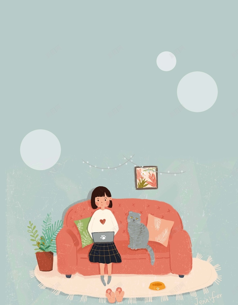 早安你好卡通海报psd设计背景_88icon https://88icon.com 图 手绘 日签 早上 早安图 早安女孩 早安美女 早餐 时光 月签 沙发 美好