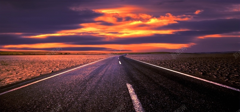 唯美公路jpg_88icon https://88icon.com 唯美公路 夕阳 彩霞 摄影 海报banner 落日 风景
