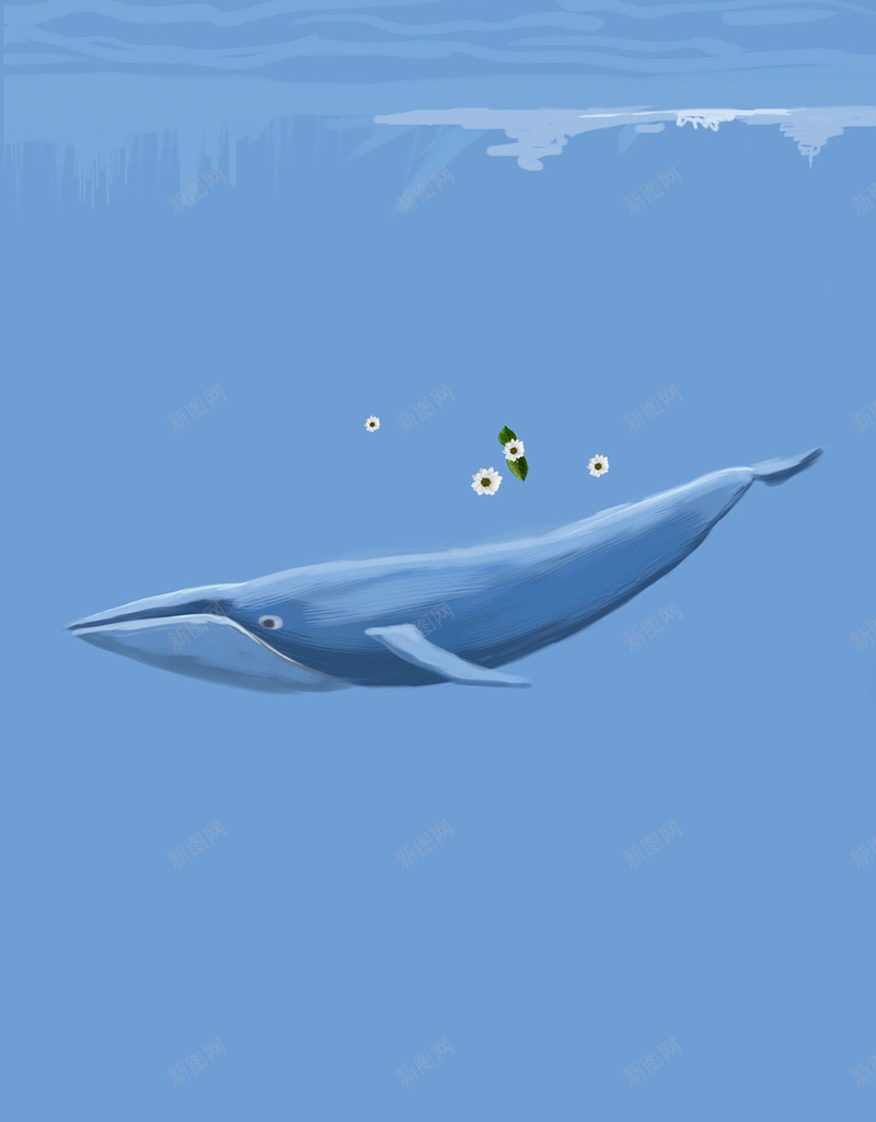原创插画清凉简约H5背景psd设计背景_88icon https://88icon.com 你好夏天 原创插画 夏日 海报 深海 清凉 清新 简约H5背景素材 蓝色 鲸鱼