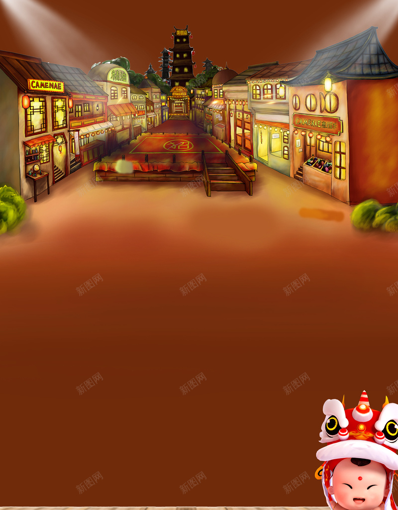 新年年货大街传统手绘背景psd设计背景_88icon https://88icon.com 坚果 天猫年货节 家电 年货节 数码 新年店铺首页 服装 海报 生活用品 酒红色 零食 鞋 首页设计