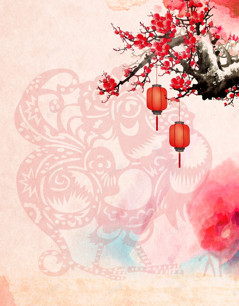 创意喜庆吉祥鸡年海报背景psd设计背景_88icon https://88icon.com 促销海报 创意 剪贴画 吉祥 喜庆 墨迹 开业庆典 梅花 活动海报 灯笼 鸡年