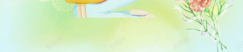 淡绿色手绘清新母亲节人物背景psd设计背景_88icon https://88icon.com 人物背景 卡通 手绘 母亲节 母子 淡绿色 清新 花朵