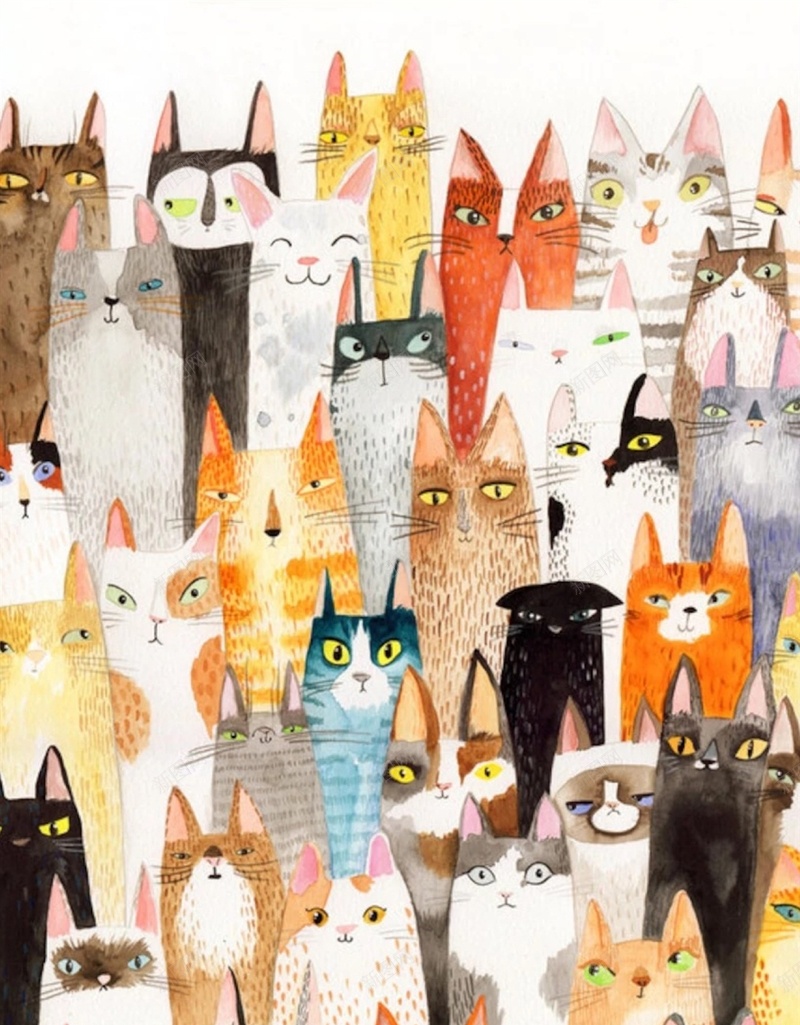 小猫咪动物H5背景jpg设计背景_88icon https://88icon.com H5 h5 动漫 动物 卡通 彩色 手绘 猫咪 童趣