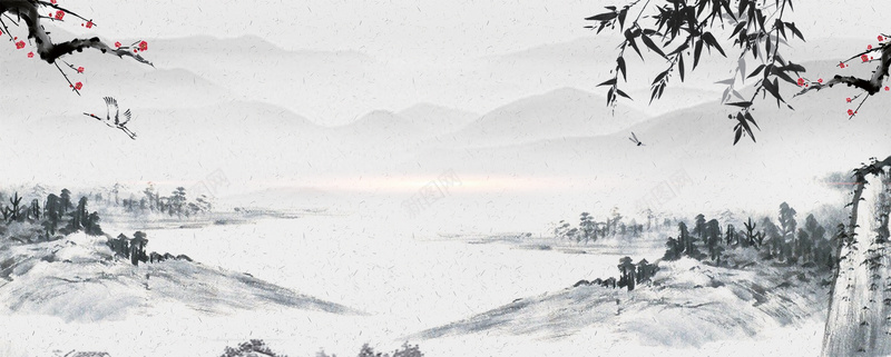 绘画古典中国风山水bannerpsd设计背景_88icon https://88icon.com 中 中国风 传统 典雅 古典 古典中国画 唯美 复古 广告 文艺 素材 绘画 背景 花朵 设计