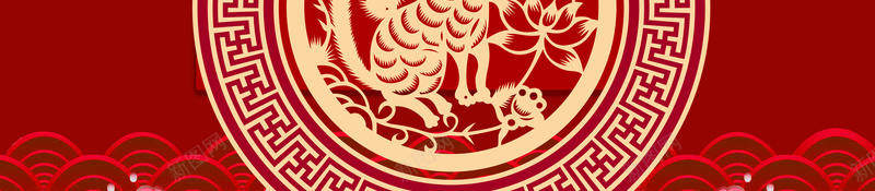 2018狗年红色中国风恭贺新春海报psd设计背景_88icon https://88icon.com 2018 剪纸 新年快乐 旺财年 狗年 狗年吉祥 狗年大吉 狗年送福 瑞狗贺岁 金犬旺财 除夕夜