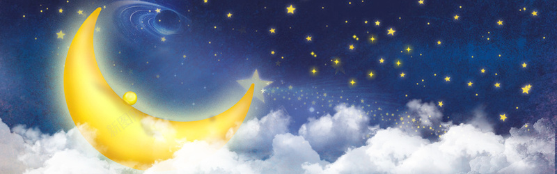 梦幻中秋psd设计背景_88icon https://88icon.com 中秋背景 云 卡通 手绘 星星 月亮 梦幻中秋 海报banner 童趣 蓝色