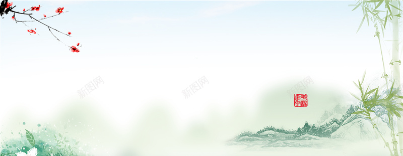 水墨风竹梅手串电商海报背景psdjpg设计背景_88icon https://88icon.com psd 佛手串 手串 手串电商 梅 水墨风 电商海报 竹 远山 首饰