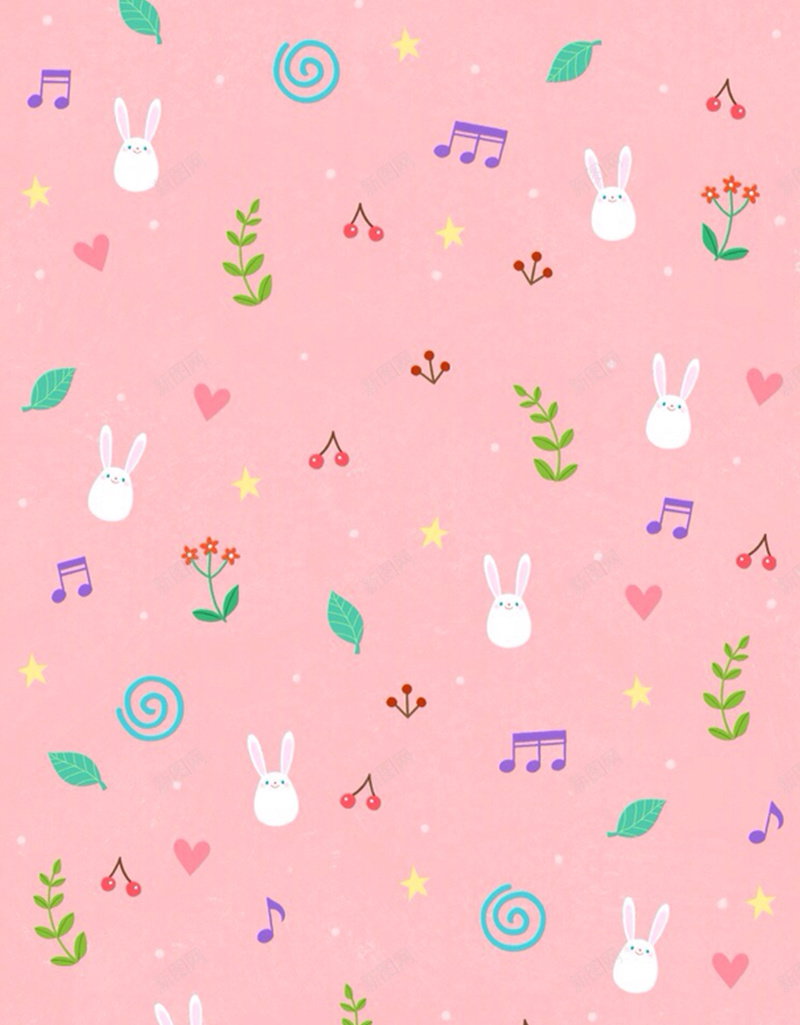 手绘可爱卡通兔子壁纸平面广告jpg设计背景_88icon https://88icon.com 信纸贺卡 卡通兔子 卡通背景 可爱 壁纸 平面广告 手绘背景 粉色背景 音乐