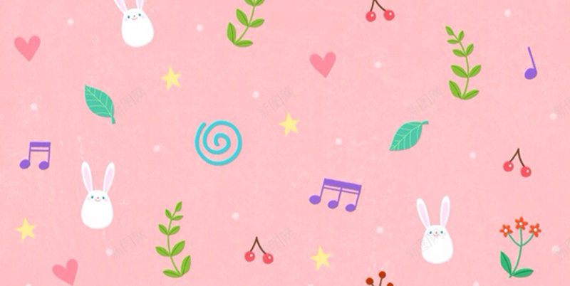 手绘可爱卡通兔子壁纸平面广告jpg设计背景_88icon https://88icon.com 信纸贺卡 卡通兔子 卡通背景 可爱 壁纸 平面广告 手绘背景 粉色背景 音乐