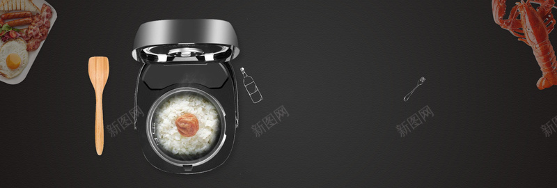 香喷喷电饭煲双12狂欢黑色bannerpsd设计背景_88icon https://88icon.com 主图 厨卫 厨房用品 家居用品厨具 数码家电 日用百货 模版 海报 炒锅 电饭煲 电饭锅 直通车 铁