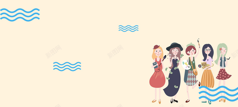 姐妹朋友逛街便利贴bannerpsd设计背景_88icon https://88icon.com 不同 便利贴banner 友情 姐妹 暖色调 朋友 波浪 线 逛街