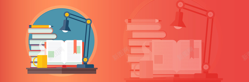 挑灯夜读背景图矢量图ai设计背景_88icon https://88icon.com 书本 努力 卡通 台灯 学习 手绘 海报banner 知识红色 童趣 矢量图