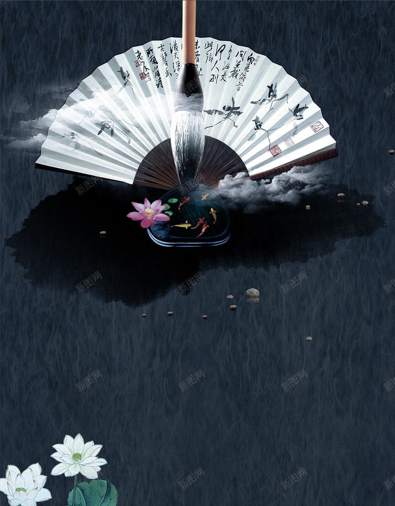 中国风质感纹理H5背景psd源文件psd设计背景_88icon https://88icon.com H5背景 h5 psd分层下载 中国风 墨汁 折扇 毛笔 水墨画 纹理 荷花 质感