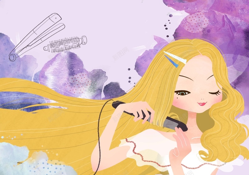 水彩时尚做头发的女性海报背景模板psd设计背景_88icon https://88icon.com 做头发的女性 卷发棒 发夹 女性海报 手绘美女 时尚 水彩 海报背景模板 美发 金色长发