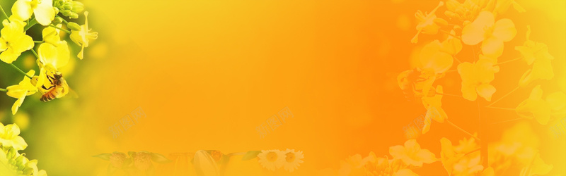 勤劳的小蜜蜂背景psd设计背景_88icon https://88icon.com 小蜜蜂 背景 花 金黄
