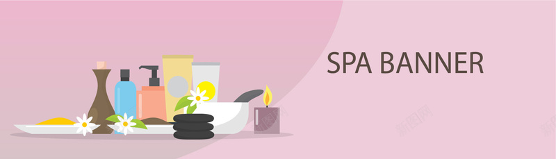 扁平SPA背景矢量图ai设计背景_88icon https://88icon.com SPA背景 小清新 扁平 文艺 海报banner 简约 粉色 矢量图