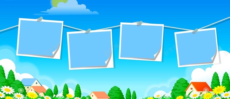 蓝色背景psd设计背景_88icon https://88icon.com 小清新 展示 房子 文艺 海报banner 清新 照片 画册 简约 花草 蓝天
