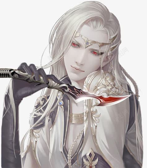 白发邪魅男子古风手绘png免抠素材_88icon https://88icon.com 古风 手绘 男子 白发