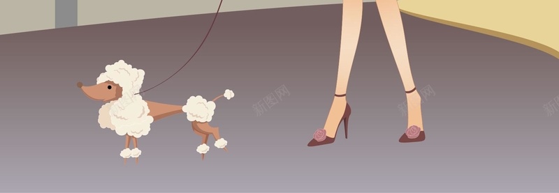 宠物狗与贵妇人海报背景矢量图ai设计背景_88icon https://88icon.com 卡通 女人 宠物 宠物狗 海报 生活 简约 背景 贵妇人 矢量图