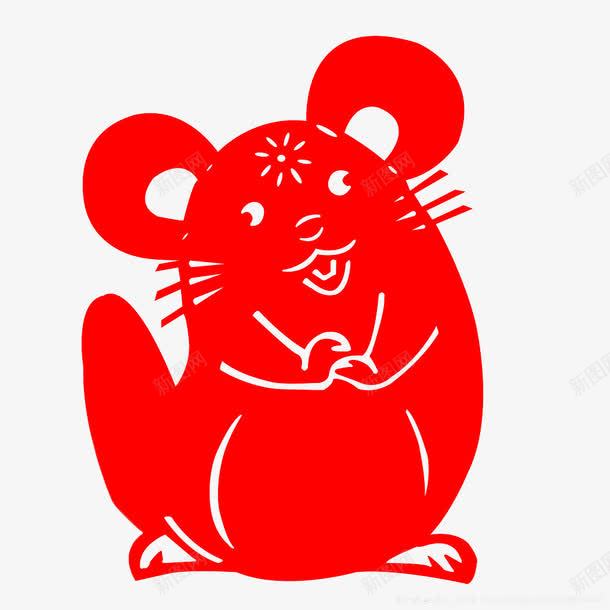 窗纸png免抠素材_88icon https://88icon.com 中国风 窗花 红色 老鼠窗纸