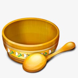 卡通木碗png免抠素材_88icon https://88icon.com 卡通 家用 木碗 汤勺