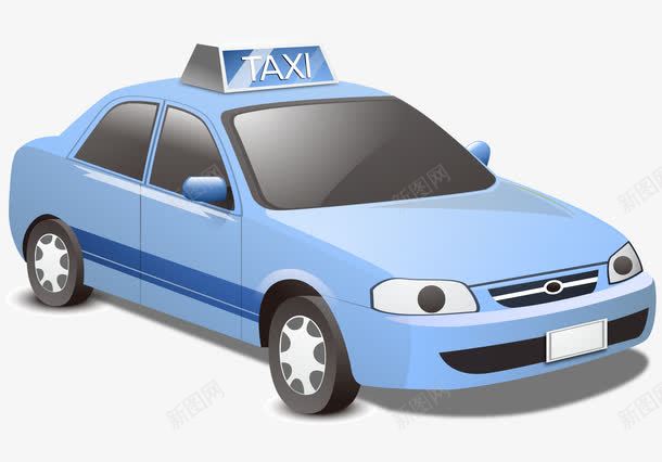 蓝色卡通手绘的士车png免抠素材_88icon https://88icon.com 卡通手绘 小汽车 小轿车 汽车 的士车 蓝色 装饰图 车辆