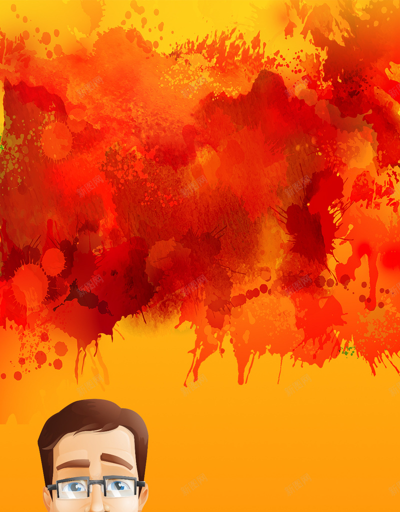 红色喷墨招聘H5背景psd设计背景_88icon https://88icon.com H5背景素材 PSD分层 企业 卡通人物 喷墨 宣传 招聘 橙色背景 红色