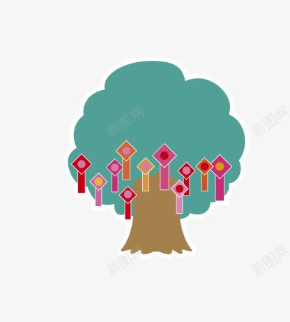 祈福树矢量图ai免抠素材_88icon https://88icon.com 中华人民共和国香港特别行政区 中国香港 旅游景点 矢量图 祈福树 香港旅游