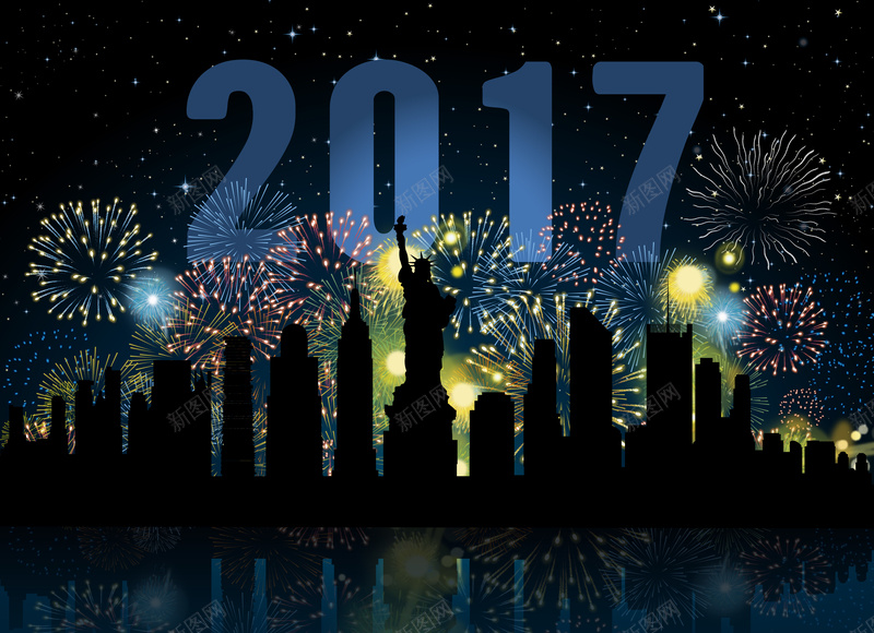 2017矢量烟花海报ai设计背景_88icon https://88icon.com 几何 城市 扁平 新年 海报 渐变 烟花 矢量 矢量图