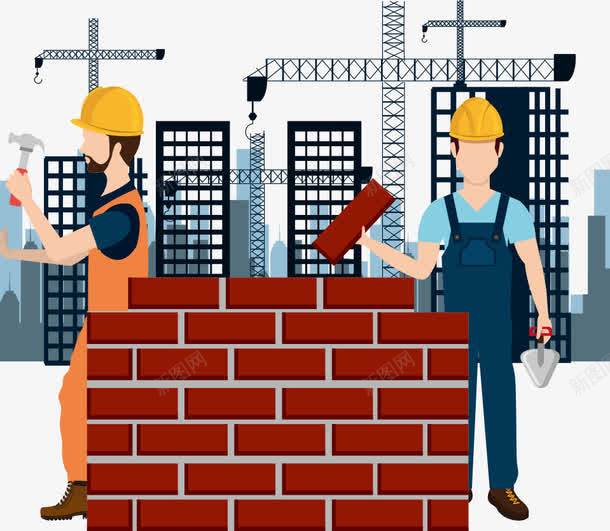 砌墙的建筑工人矢量图ai免抠素材_88icon https://88icon.com 上班族 卡通建筑工人 工人 建筑工人 矢量图 矢量工人 砌墙