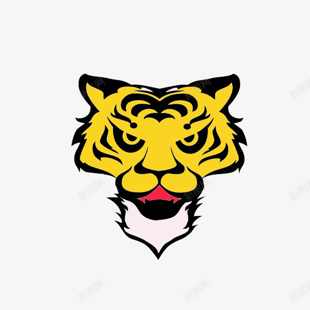 卡通黄色老虎头png免抠素材_88icon https://88icon.com Q版虎 卡通 卡通老虎头 手绘老虎 斑纹 老虎头 花纹 黄色老虎