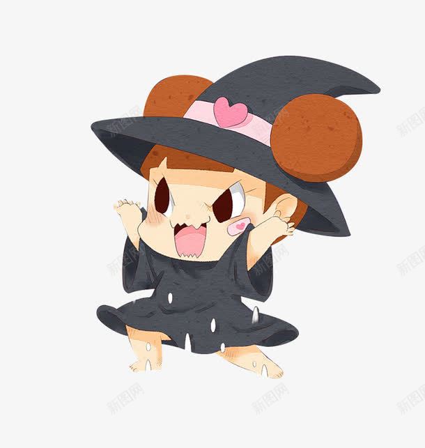 万圣节卡通可爱小巫女png免抠素材_88icon https://88icon.com 万圣节 卡通人物 可爱小巫女