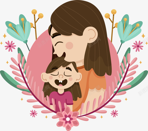 母亲节母女温馨妈妈矢量图ai免抠素材_88icon https://88icon.com 卡通 妈妈节日 感恩 手绘 插图 插画 母与女 母亲节 母女 母子 母子相亲 温馨 矢量图 节日