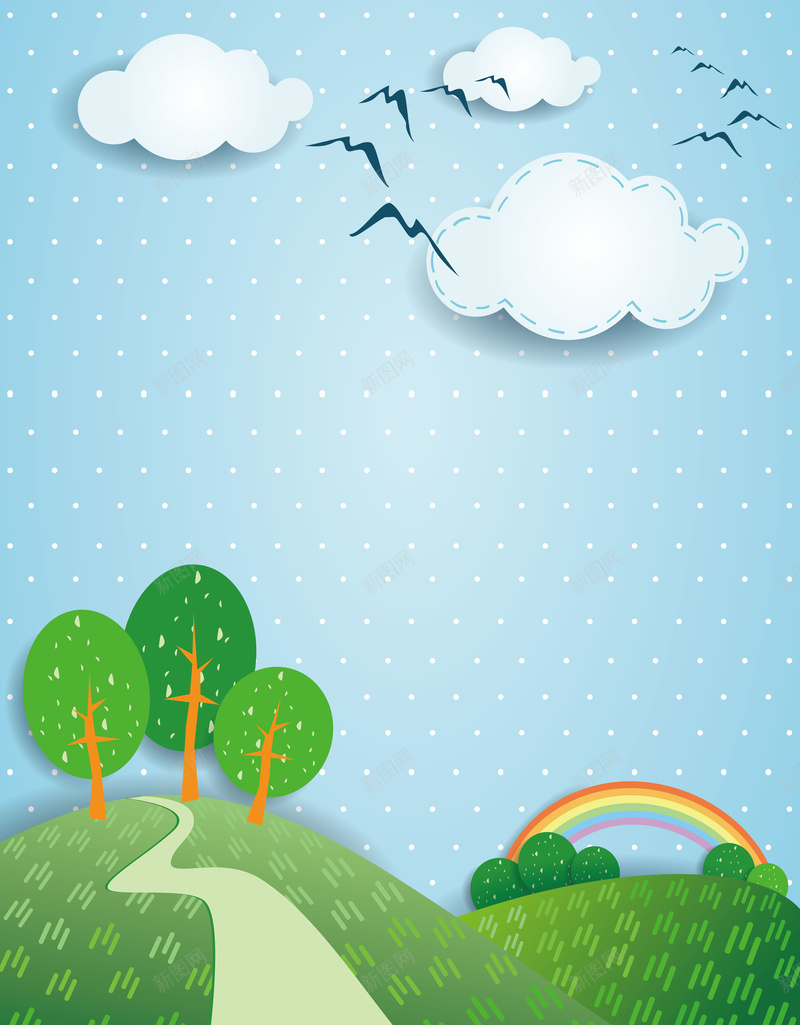 矢量卡通立体蓝天绿草地背景ai设计背景_88icon https://88icon.com 儿童 儿童节 卡通 手绘 插画 早教 白云 矢量 立体 童趣 绿草地 背景 蓝天 矢量图
