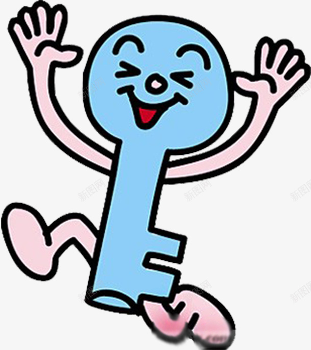 长着手脚的钥匙png免抠素材_88icon https://88icon.com 元素 卡通 手脚 钥匙