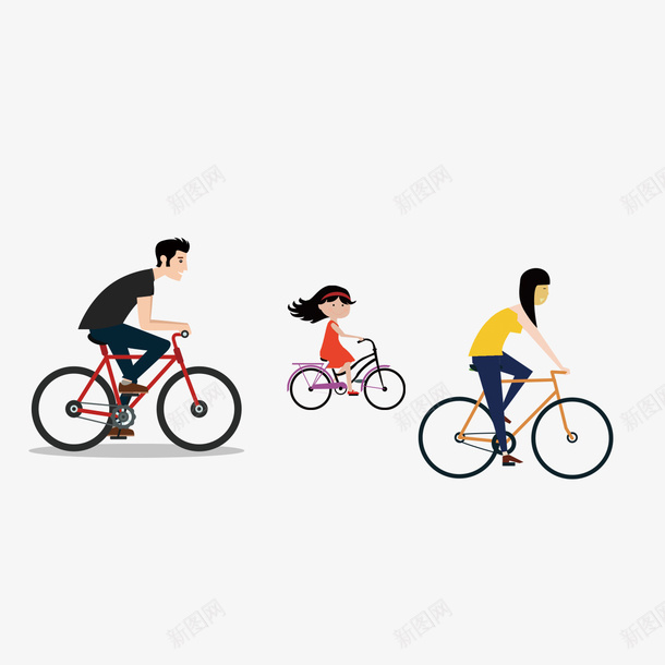 一家春天欢乐骑行png免抠素材_88icon https://88icon.com 一家 春天 欢乐 骑行