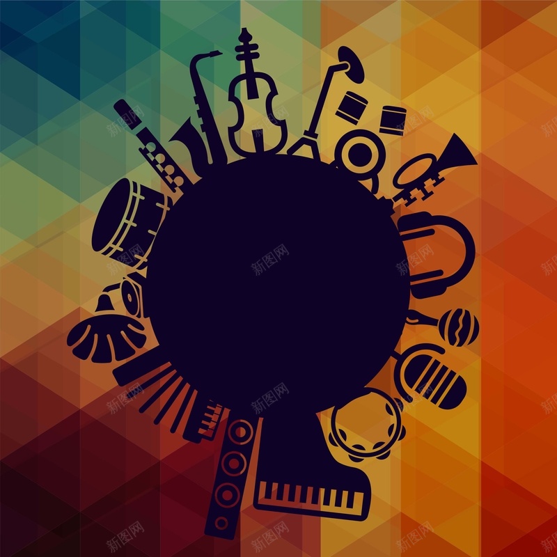 彩色音乐海报背景图矢量图ai设计背景_88icon https://88icon.com 三角背景 元素 几何 几何背景 卡通 图形 声音 平面设计 手绘 插图 矢量 童趣 耳机 艺术 音乐背景 矢量图