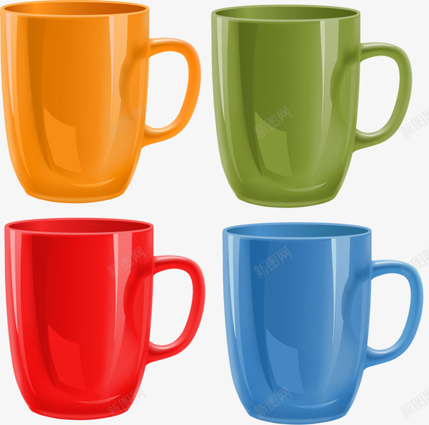塑料水杯png免抠素材_88icon https://88icon.com 塑料 水杯 红色 蓝色 黄色