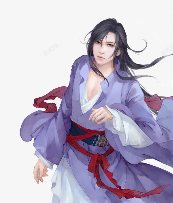紫色古风长发男子png免抠素材_88icon https://88icon.com 古风 男子 紫色 长发
