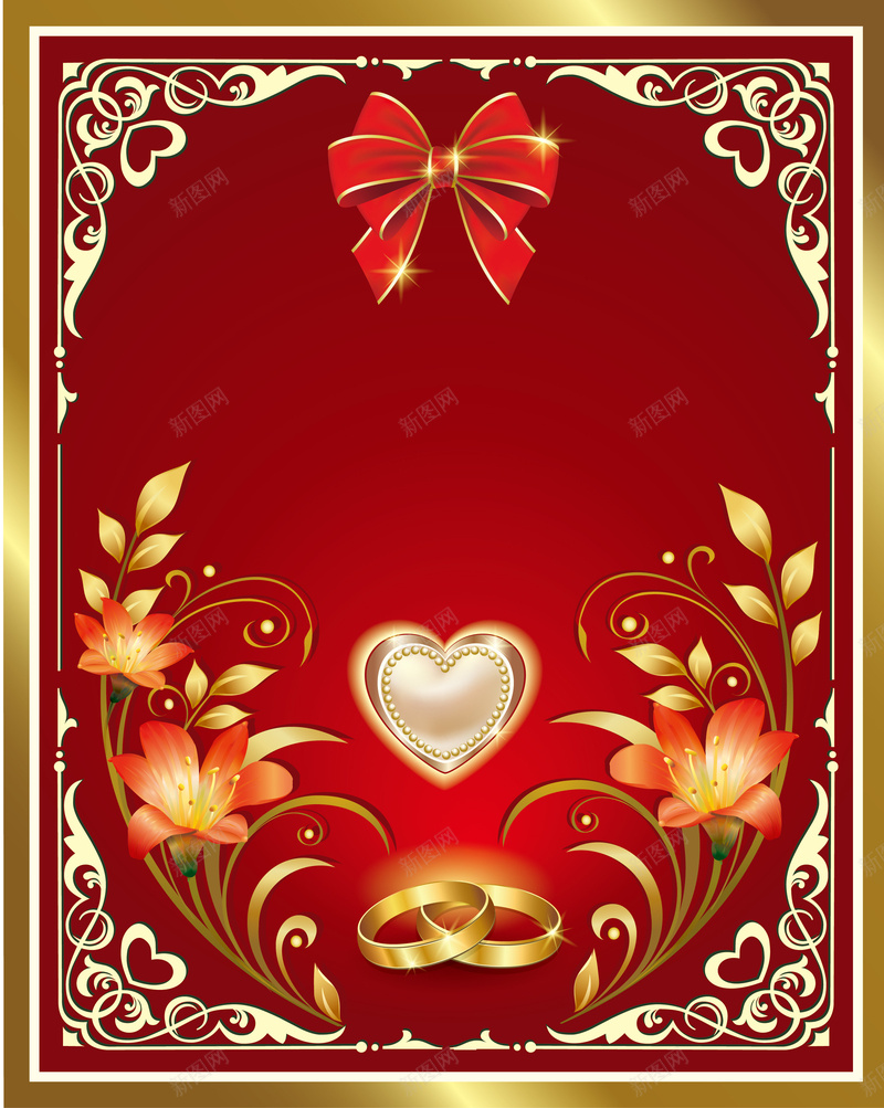 红色花朵金色质感边框背景矢量图ai设计背景_88icon https://88icon.com 红色花朵 纹理 背景 质感 质感边框 金色 矢量图