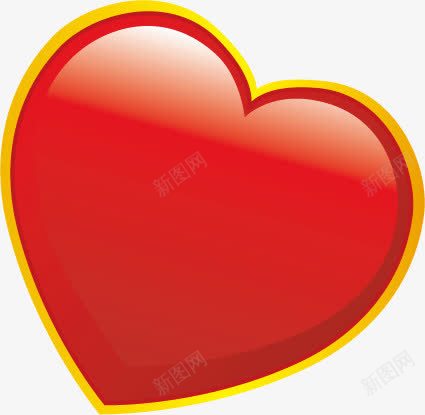 红色爱心黄色边框png免抠素材_88icon https://88icon.com 爱心 红色 边框 黄色
