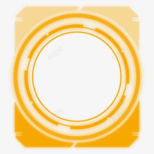黄色圆形相机框装饰背景框png免抠素材_88icon https://88icon.com 圆形 相机框 背景框 装饰 黄色