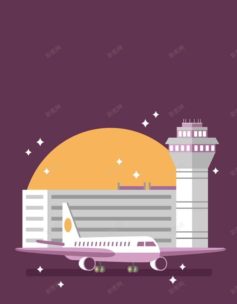 矢量扁平化飞机场航空背景ai设计背景_88icon https://88icon.com 扁平化 旅行 机场 海报 矢量 紫色 背景 航空 航行 飞机场 矢量图
