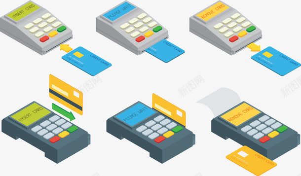 彩色刷卡机刷卡png免抠素材_88icon https://88icon.com 刷卡 刷卡机 账单 银行卡