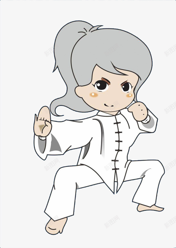 打太极的小女孩png免抠素材_88icon https://88icon.com 太极小人 太极服 小人 小女孩 手绘 打太极