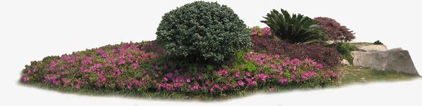 粉色小花小区绿化景观png免抠素材_88icon https://88icon.com 小区 景观 粉色 绿化