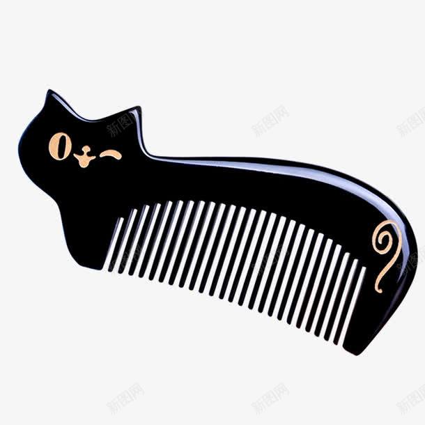 卡通木梳png免抠素材_88icon https://88icon.com 产品实物 木梳 黑色梳子
